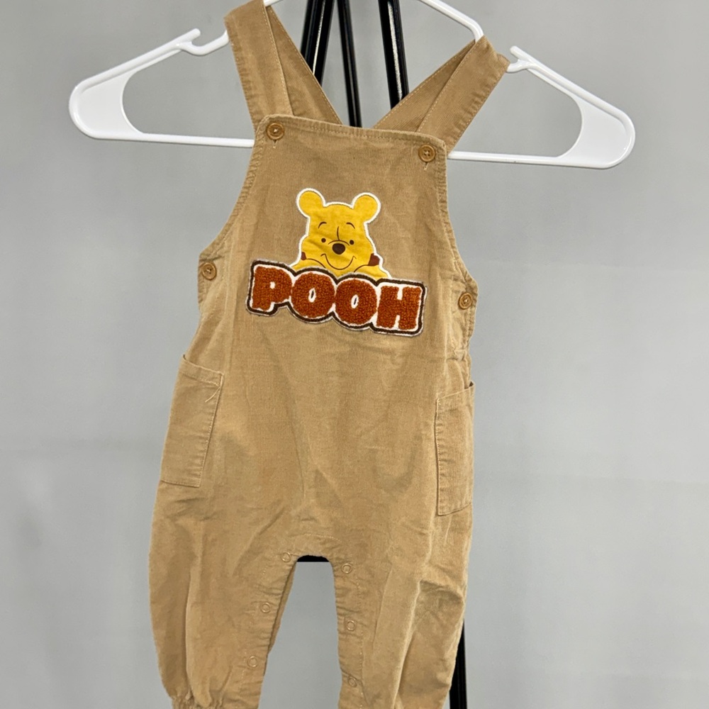 Disney Baby Winnie the Pooh Tan Corduroy Overalls.